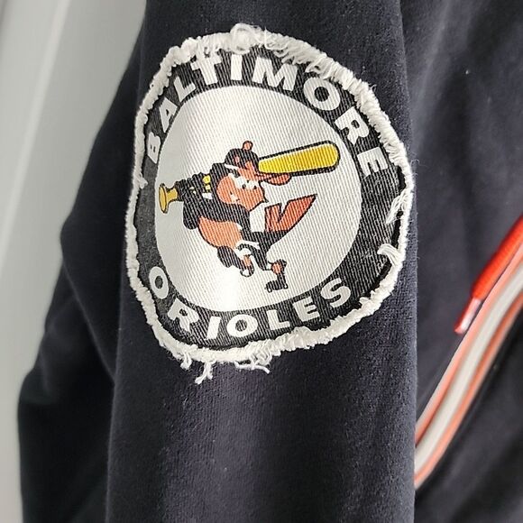 Baltimore Orioles Wright and Ditson Jacket Hoodie L Zip Up Black Cooperstown - Picture 4 of 8